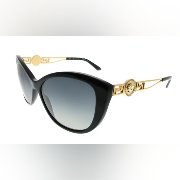 Versace Cat's Eye Sunglasses Polarized Gradient Lenses Ornate Medusa Temples - Picture 1 of 9